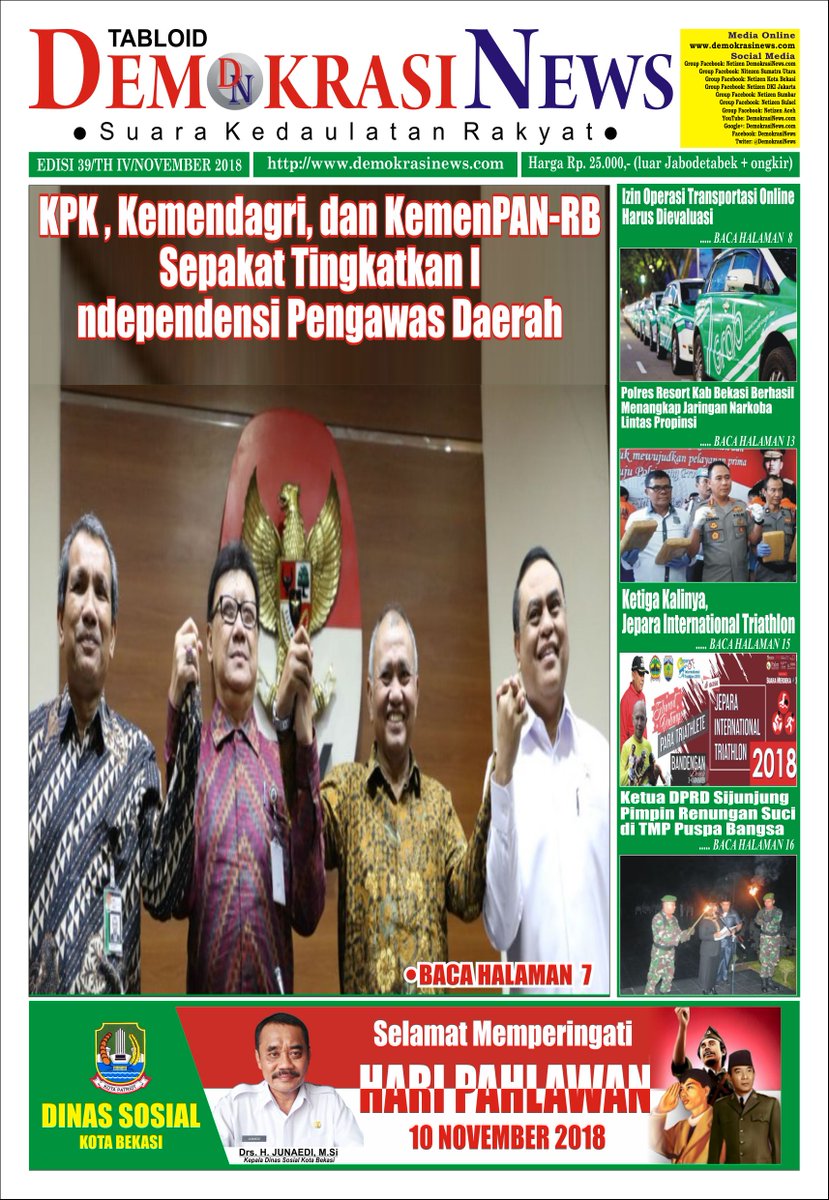 Telah Terbit Tabloid Demokrasi News Edisi Bulan November 2018