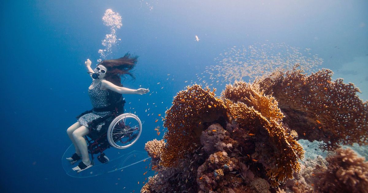 TweetMyCraft's tweet image. A Specially Adapted Underwater Wheelchair Brings Artist Sue Austin Beneath the Earth’s Surface buff.ly/2Tm1ky0