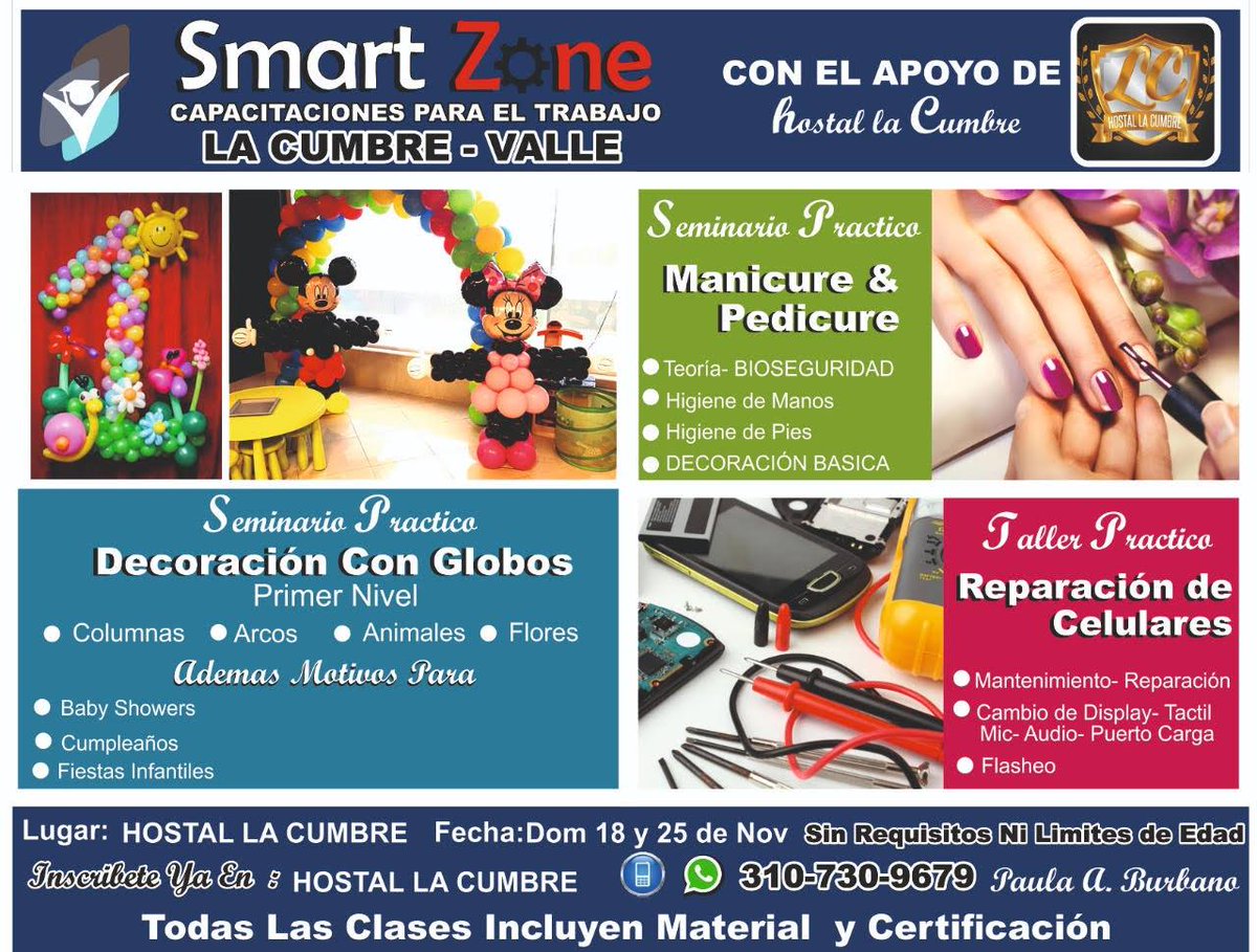 hostalacumbre's tweet photo. ¡Mañana es el gran día! ¡Últimos cupos!
¡Comunícate hoy mismo al 📲 310 7309679 para inscribirte!
Aporte: $60.000 (Que serán usados para los materiales e implementos necesarios para el seminario o taller).

#LaCumbreEmprende #HostalLaCumbre #Progreso #Motivación https://t.co/n6nIp0mEft
