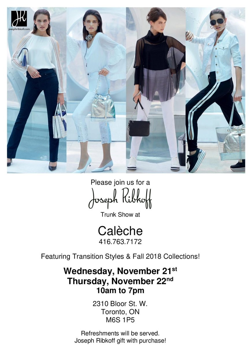 CalecheToronto's tweet photo. Winter Coat Drive - Joseph Ribkoff Trunk Show Reminder - https://t.co/4gs5gXMLFc https://t.co/R6iqYv1aDm