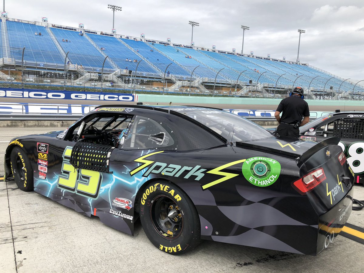 GoGreenRacing35's tweet photo. Joey and the @sparksenergyinc team will take the green for today’s #FordEcoBoost300 in 26th! https://t.co/ruGrJZBefd