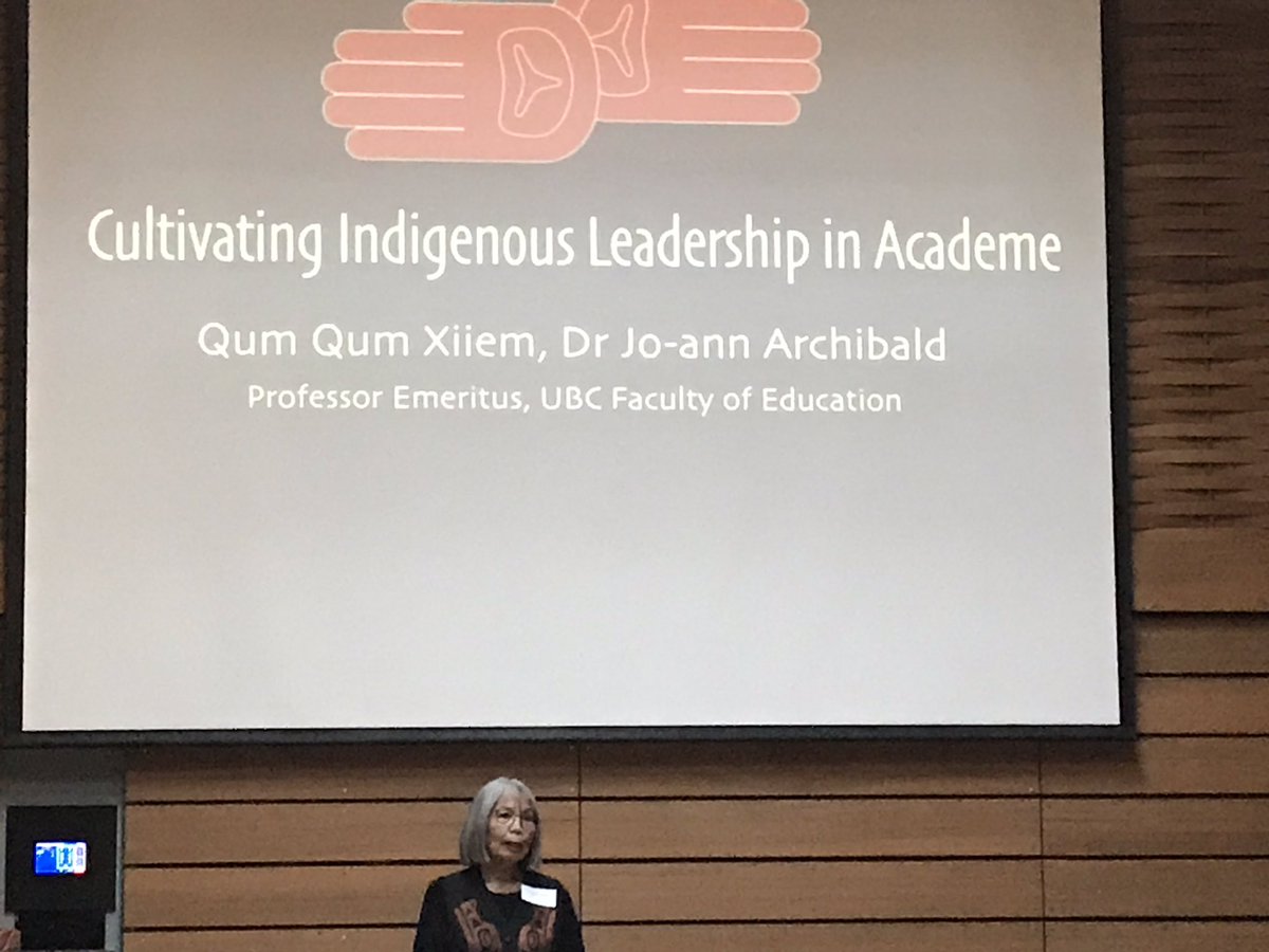Swelchalot's tweet photo. @uvic @IE_UBC @usask @uvic @umanitoba & St. Paul’s U-C hosting Cultivating Indigenous Leadership in Academe. Getting us started Professor Emeritus, Sto:lo educator Qum Qum Xiiem Sharing #HandsBackHandsForward S’iwes from Uncle Vince Stogan #Musqeam \•/ https://t.co/vWR4iBSCGU
