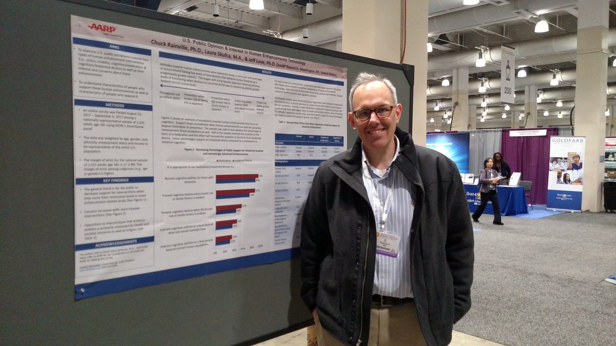 Our last poster session at #GSA18. <a href="/GARainville/">G. Rainville</a> is talking about human enhancements.