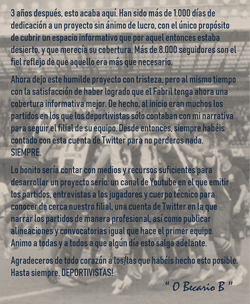 Fabril_RCD's tweet photo. Hasta siempre, DEPORTIVISTAS! 💙

Ata sempre, DEPORTIVISTAS! 💙 https://t.co/nDJfNWqw27