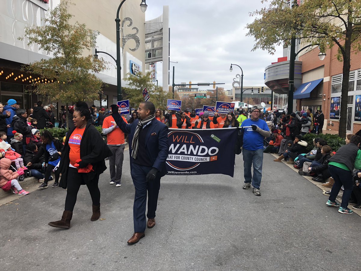 willjawando's tweet photo. Thank you to all our wonderful volunteers who braved the cold today to join #TeamJawando in the Thanksgiving Day parade! This year our car read “Councilmember Jawando,” and I’m excited to get to work to keep the #MoCoPromise for everyone in our great county. https://t.co/ZOHALLzzUp