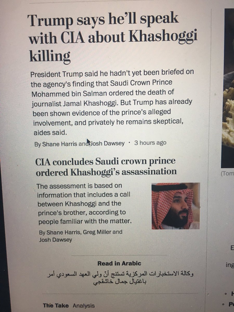 KarenAttiah's tweet photo. If only Jamal #khashoggi could have been alive to see a news article translated into Arabic on the homepage of @washingtonpost. This was his dream. #JusticeForJamal #JamalKhashoggi https://t.co/fNWMr8uYmT
