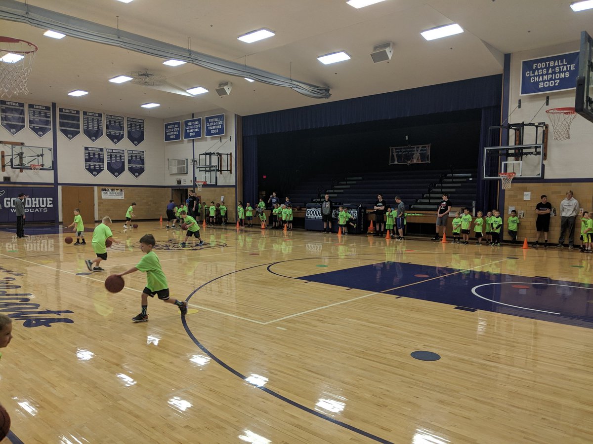 <a href="/goodhuebbb/">Goodhue Boys Basketball</a> players helped pay it forward today by helping out our 48 future players. The K2 kids are the ones in lime green!! #goodhueschool