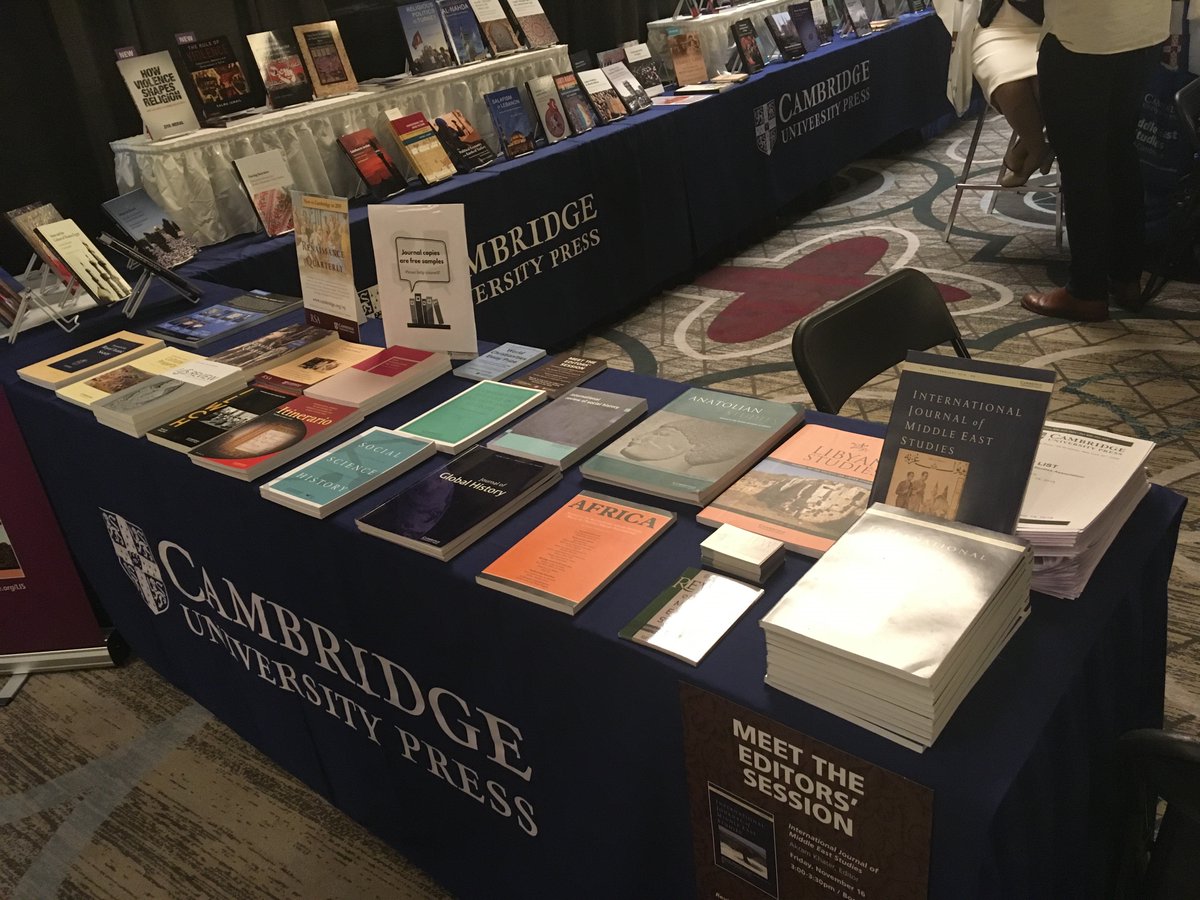 cambUP_History's tweet photo. Visit Cambridge Booth 54-56 to get 20% discount, meet our staff, browse the latest books and journals issues, grab one of our IJMES 50th Anniversary backpacks, Cambridge branded MES goodie bags, free journal samples, and bring your questions & ideas. #MESA2018. See you soon! https://t.co/5jhsAVZ09T