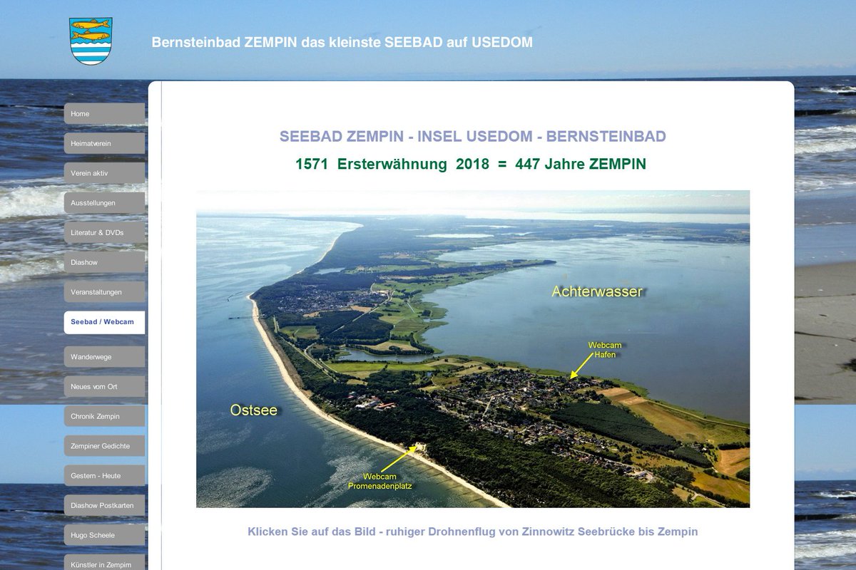 Webcam Zempin (Usedom) - MV-Webcam: unsere aktuelle Liste aller Webcams, die wir für Webcam Zempin (Usedom) finden konnten. Es sind aktuell 2 Webcams verfügbar (Strandpromenade und Hafen) dlvr.it/QrTw35