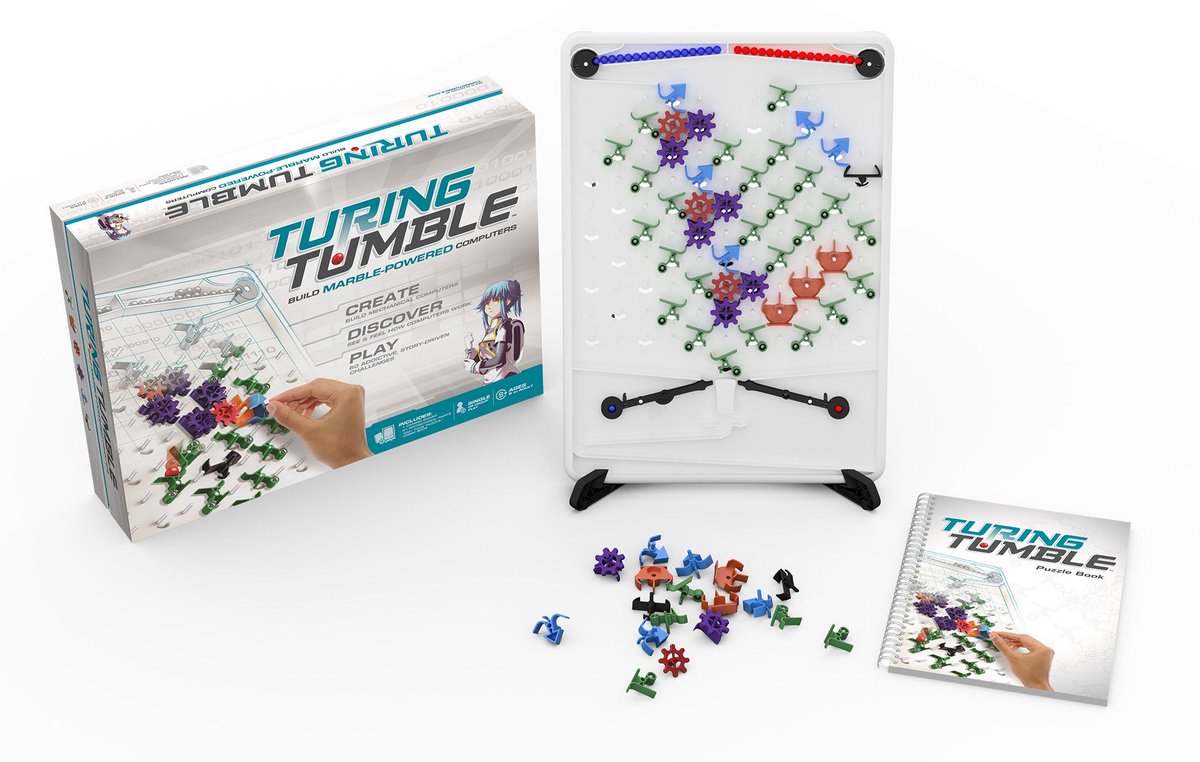 One of our favorite toys out now is the Turing Tumble. 
A marble powered computer that’s designed to allow players (aged 8 - adult) to see and feel how a computer actually works. 

Addictive puzzles, simple switches, and clever games - it’s the best!  

#Games2018 #giftGuide