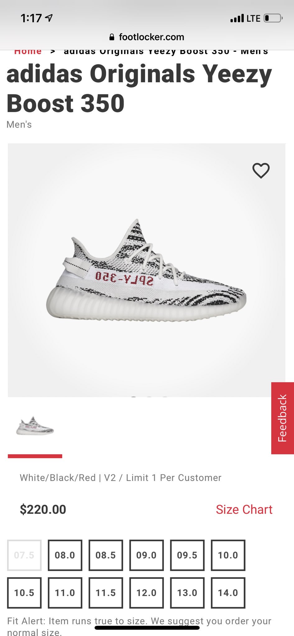 foot locker yeezy zebra release