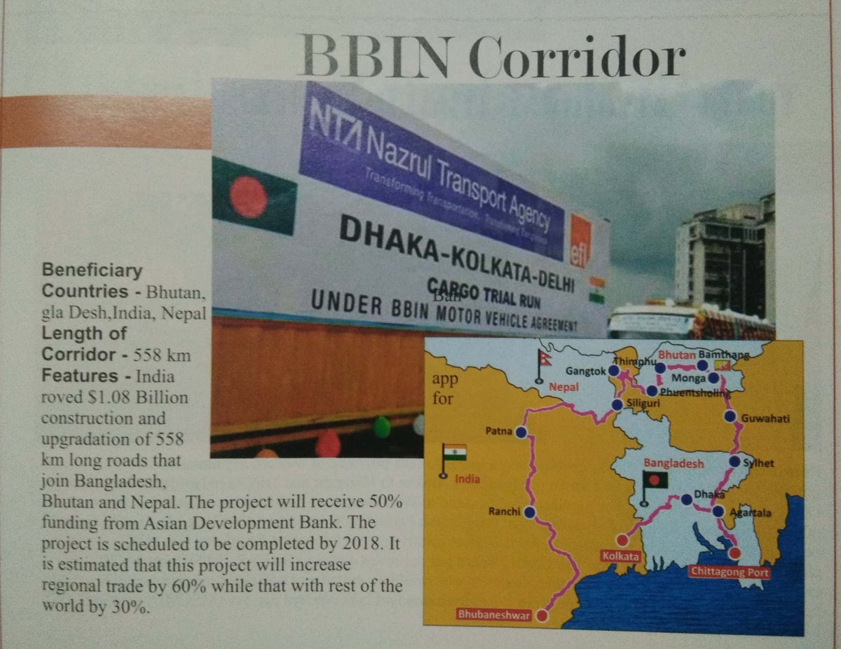 vidyutkaji's tweet photo. 7 #RoutesOfProsperity 
@nitin_gadkari 
Visualising,implementing &amp; reinventing Routes frm India
#BBINCorridor  
upgradation of 558km Road to Bhutan-Bdesh-India-Nepal 
$1.8bn at Invmt will help increase regional trade by 60% &amp; 30% wid rest of world
@CAPratikKarpe
@OfficeOfNG https://t.co/b6fnmUEoya