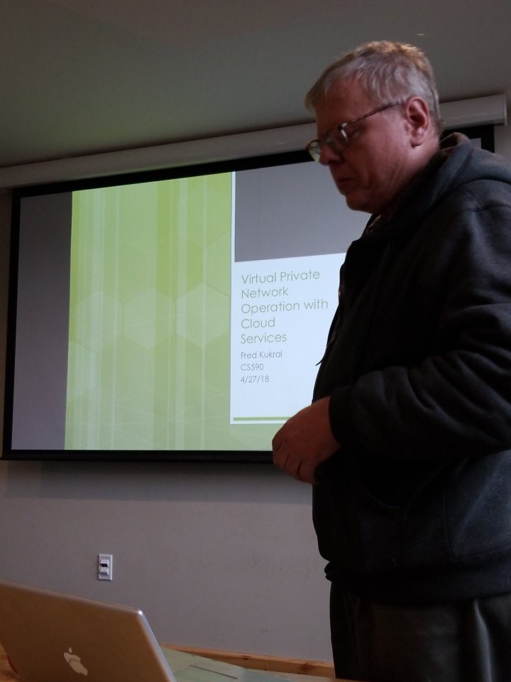 hacklafayette's tweet photo. Up next at #ThunderTalks, @frzilla presents "Virtual Private Network operation with cloud services" https://t.co/WNlC33HKFv
