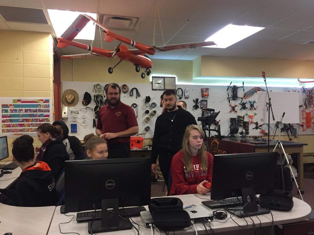 GUBotDev's tweet photo. Science Saturday with Upward Bound! GUBotDev taught another Automated Drone Program to the students of the @iu5edinboro Upward Bound Program. #drone #STEM https://t.co/xezFhziFEr