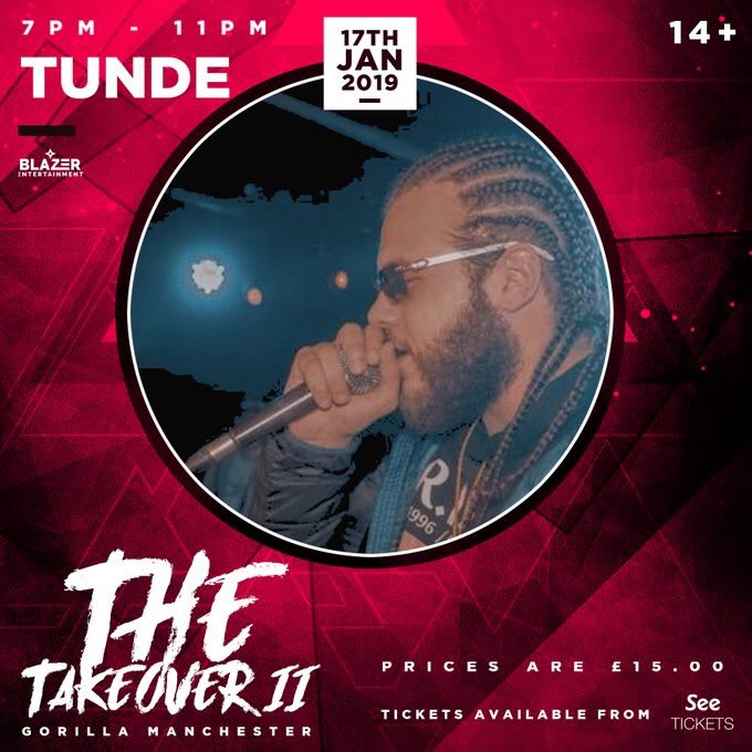 BlazerEntUK's tweet photo. ANNOUNCEMENT...@ap_capsmusic Osay x od1, Tunde, @OfficialCulps all CONFIRMED acts for the first wave of artists for the Takeover 2 at @thisisgorilla - 17th January gonna be a madness...stay locked for more announcements...Tickets go live Monday 10am https://t.co/g7BfICOIZo