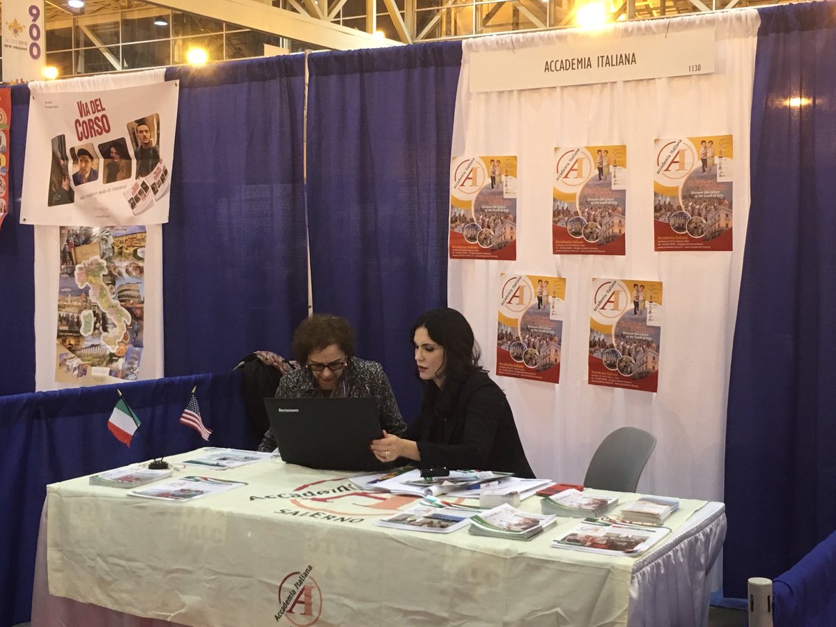 Italbooks's tweet photo. #ACTFL18 visitors! Don’t forget to visit @AccademiaItal booth to learn more about #italian #studyabroad opportunities in #salerno #italy https://t.co/XVnos8HU9c