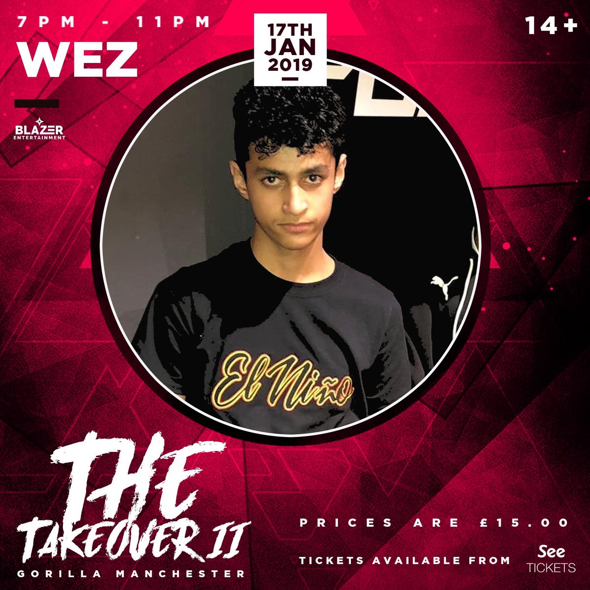 BlazerEntUK's tweet photo. @wez_mcr and kdon also confirmed for The Takeover 2 at @thisisgorilla - 17th January gonna be a madness...stay locked for more announcements...Tickets go live on @skiddleuk @eventbriteuk @seetickets Monday November 19th at 10am #afrobeats #grime #drill #event #manchester https://t.co/CodO7w3XXm