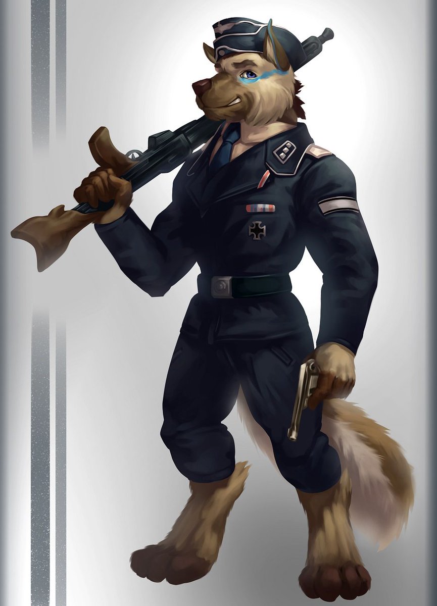 10:44 A German Shepherd Doggo in a WW2 tanker uniform #commissionsopen #ope...