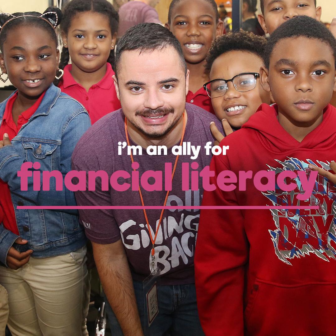 Ally's tweet photo. Another week, another chance for Ally employees to give back. Junior Achievement volunteers offer guidance to students as they develop financial literacy and become successful contributors to their community. #DoGivingRight https://t.co/PX6PVoXxKv
