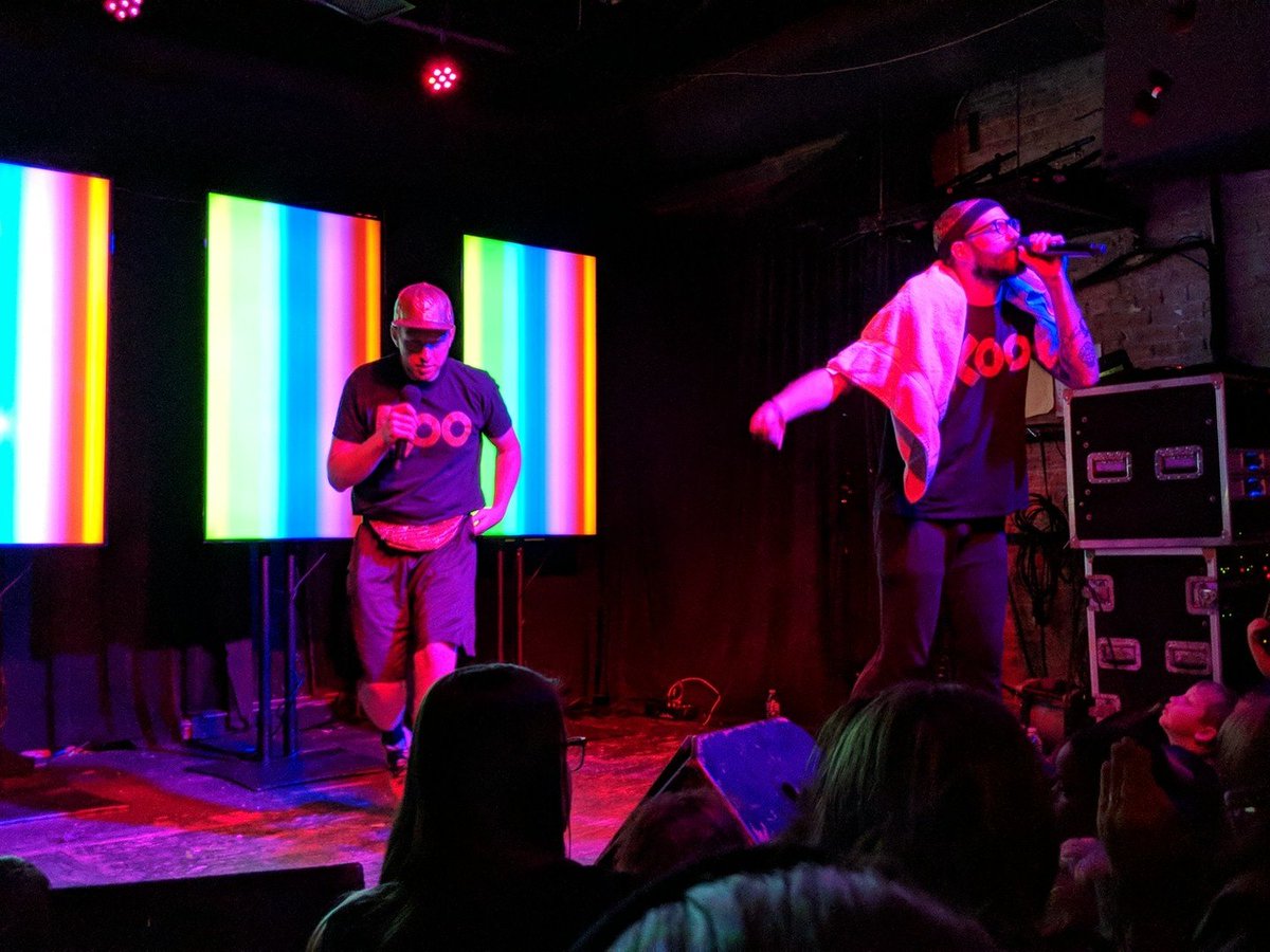 <a href="/KesselinKinder/">Kori Kessel</a> and @MrsDi_RES are having a blast watching @KooKooKangaRoo at #TheProphetBar