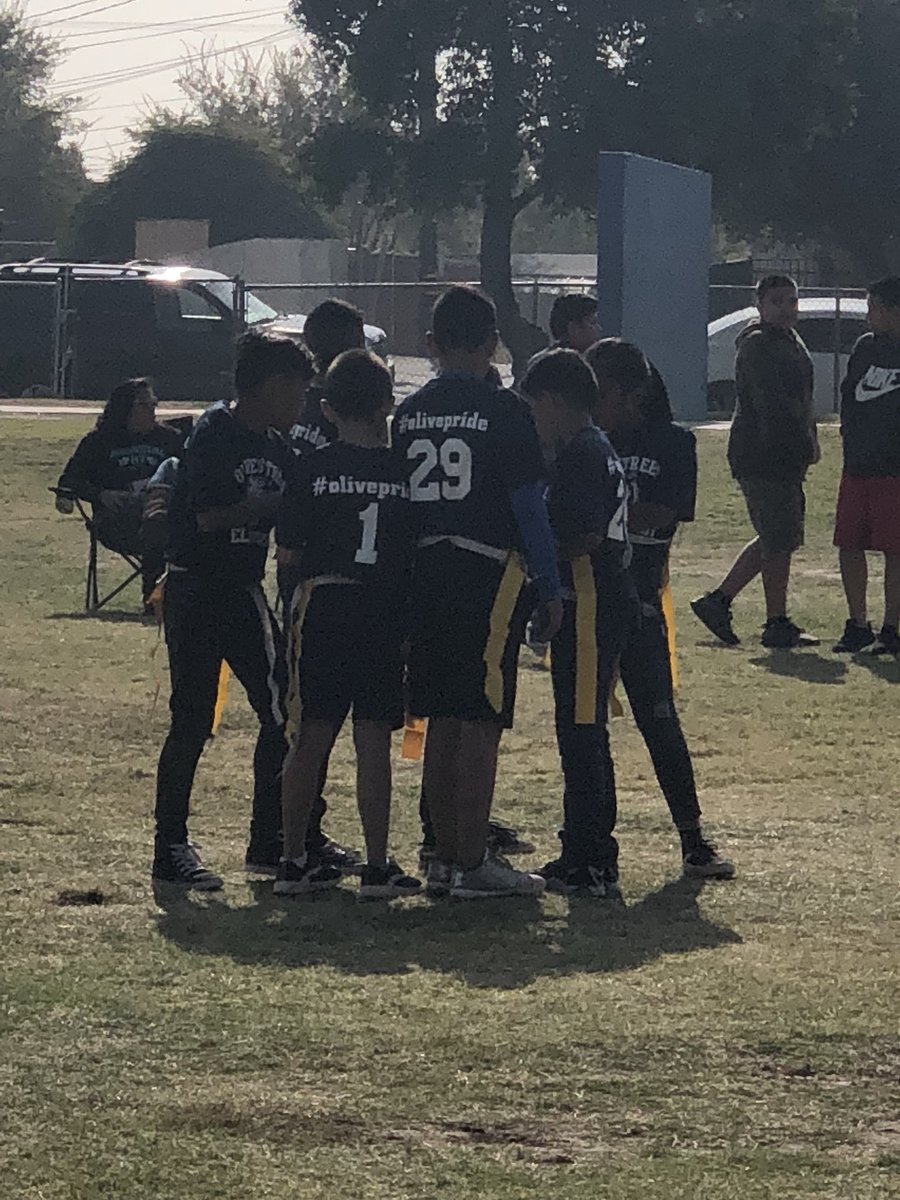 Fletcher5thGr's tweet photo. I loved seeing the teamwork our Ss displayed at the football tournament today. They even yelled, “For Mr. Nunez” for their huddle break... #proud #OlivePride #WeCanAndWeWill #INunez https://t.co/H6qwpU0w55