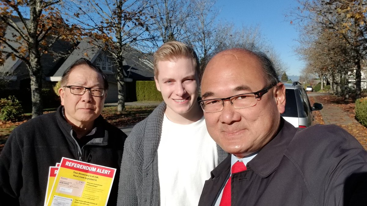 John_Yap's tweet photo. Am so grateful for my volunteer #SuperSaturday team who came out with me to canvass, door to door in #RichmondBC #Steveston for #FPTP #KeepFirstPastThePost We had great conversations at the doorsteps on this #shamreferendum #NoBCProRep #SaveOurDemocracy #SayNotoPropRep #NoPR https://t.co/YN1Xigqb4A