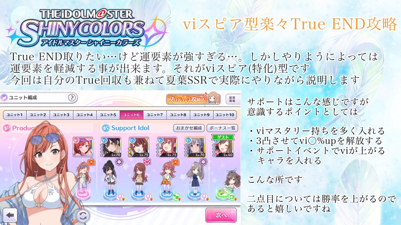 ぴんぎぃ Viスピア型楽々true End攻略です シャニマス T Co Nfbf7td1kb Twitter
