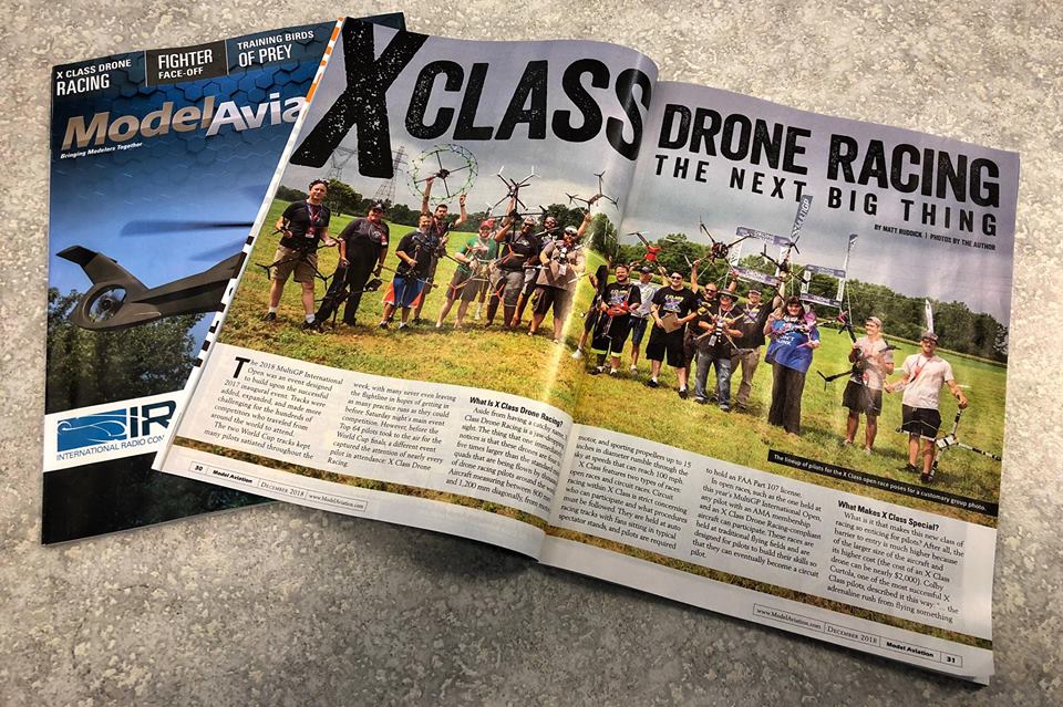 XClassRacing's tweet photo. "The next big thing" Great article on X Class from @modelaircraft Model Aviation magazine: https://t.co/QHOpvqXJek #xclassracing #giantdroneracing https://t.co/Oj1cedVqMd