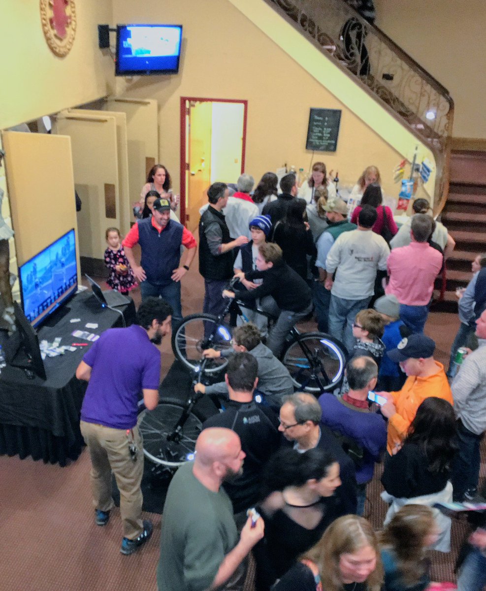 the_ccap's tweet photo. It was great to hang out and talk about youth cycling at the @WarrenMillerSki  movie showings yesterday and this evening. We had several very strong girls and boys give the trainer a spin! https://t.co/nt5uhM8s0X