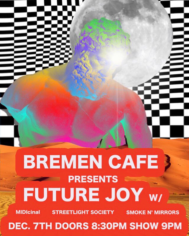 futurejoymusic's tweet photo. #BremenCafe #Milwaukee #December7 w/ #MIDIcinal @MIDIcinal #StreetlightSociety and #SmokeNMirrors #MilwaukeeMusic #wisconsin #wisconsinmusic #milwaukeebucks #milwaukeebrewers #beer #bacon #FutureJoy #stopletsgo #20GR18 #saxuallyactive #edm #milwaukeeedm #wisconsinedm https://t.co/MacdImbnR0