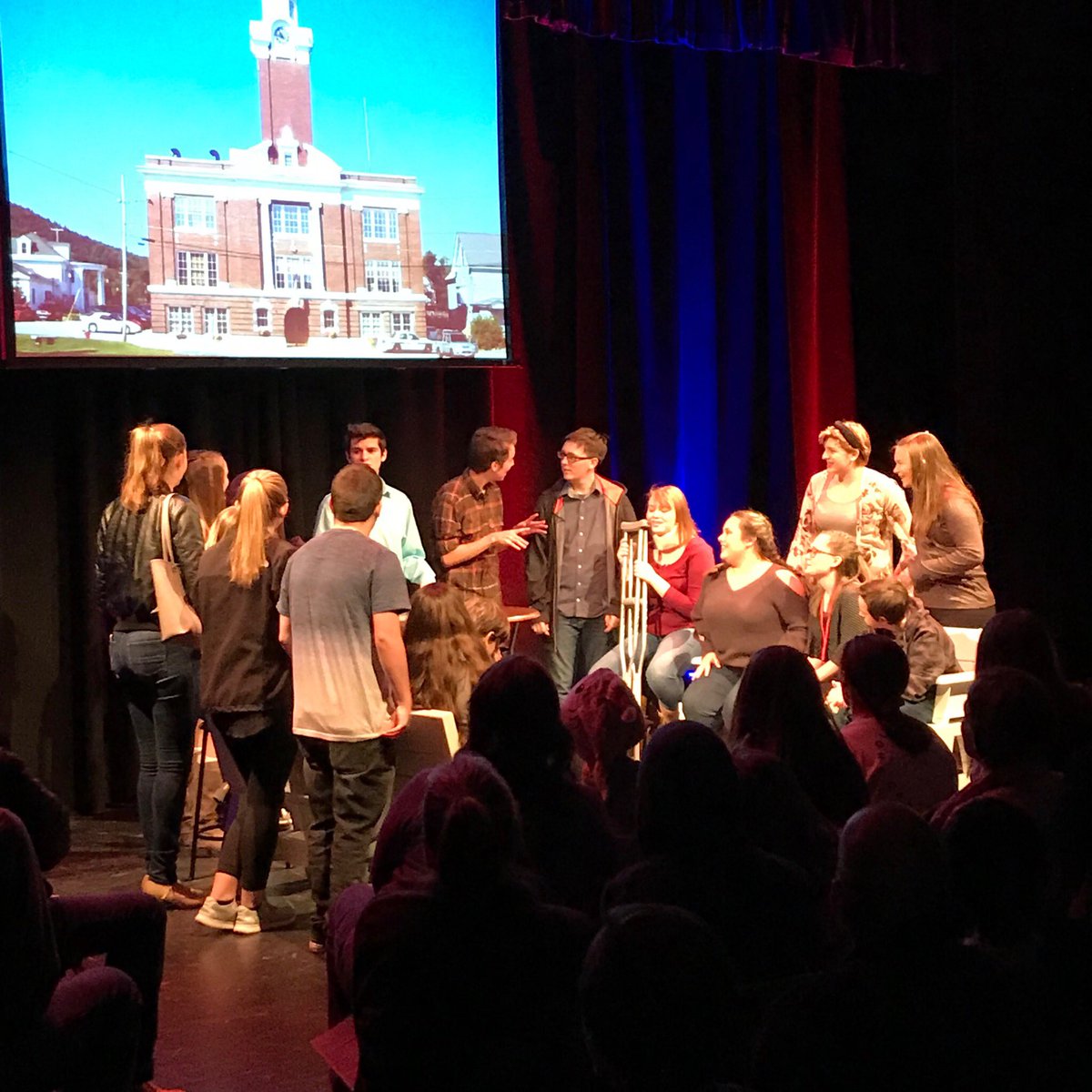 PitmanHS_NJ's tweet photo. Congratulations to the PHS Drama cast and crew for an outstanding production of The Day the Internet Died. #PitmanPantherPride https://t.co/NJ8iW6fQ2s