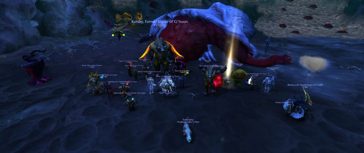 Vigil_Raiding's tweet photo. ✅Kill G'huun
✅Become Famed Slayers
❎Update Twitter before finishing an entire raid tier

Can't win 'em all, guys. ¯\_(ツ)_/¯

#ImagineBeingAllianceIn2018 #WeStillOutHere #US67 #NoOvertime https://t.co/OdnlSwhXAx