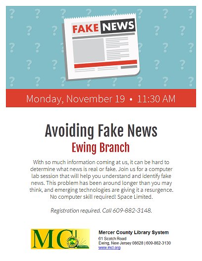mclsnj's tweet photo. Stop by our libraries this week for some fun programs! Do some crafting, learn how to avoid fake news, practice yoga and more! 

Visit our events page for more information: https://t.co/YB5eypEfQp https://t.co/m10ln9YQGf