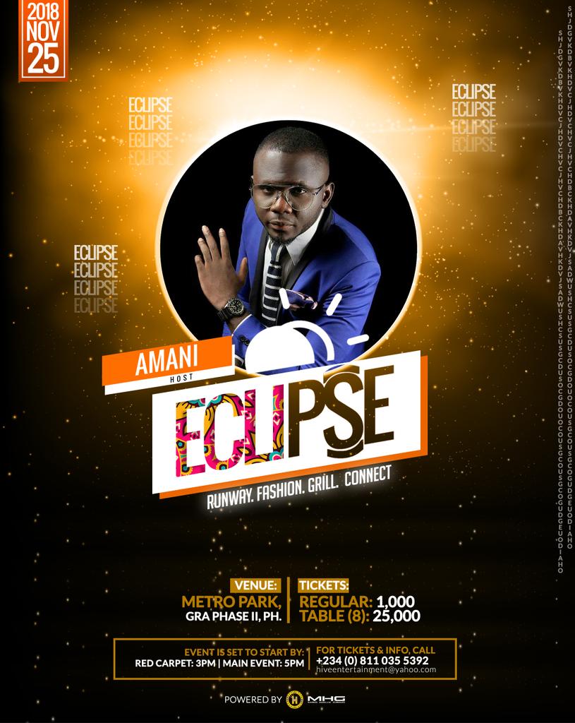 _eclipse_show's tweet photo. Meet the host for the day, one of Nigeria's finest comedians prof amani. Tickets are still available @The22_0spot vineyard shopping mall 88 woji road GRA Port Harcourt.

@DirectPHC @Hello_PHC @PHCity_Tafia @SocialPublicit
@PHtraffic @PHeventplace @Ph_specials
#Eclipse2018 https://t.co/A7q2sBowf4