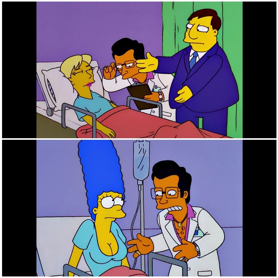 Mayor Quimby: Doctor, my assistant is as flat as ever. Where are the new knockers the taxpayers paid for? #TheSimpsons