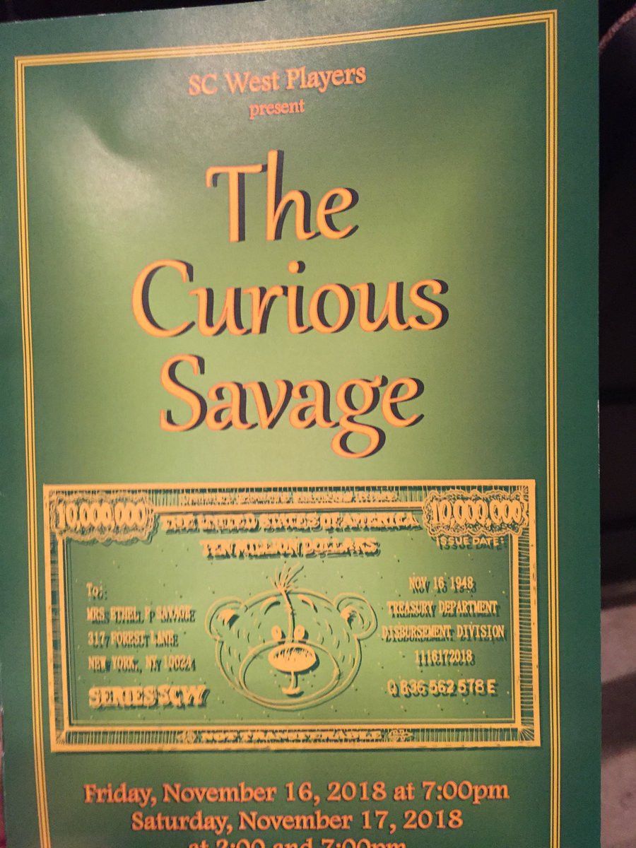 drsefrit's tweet image. Really enjoying the play at West today! #TheCuriousSavage @scwestplayers #AwesomeShow