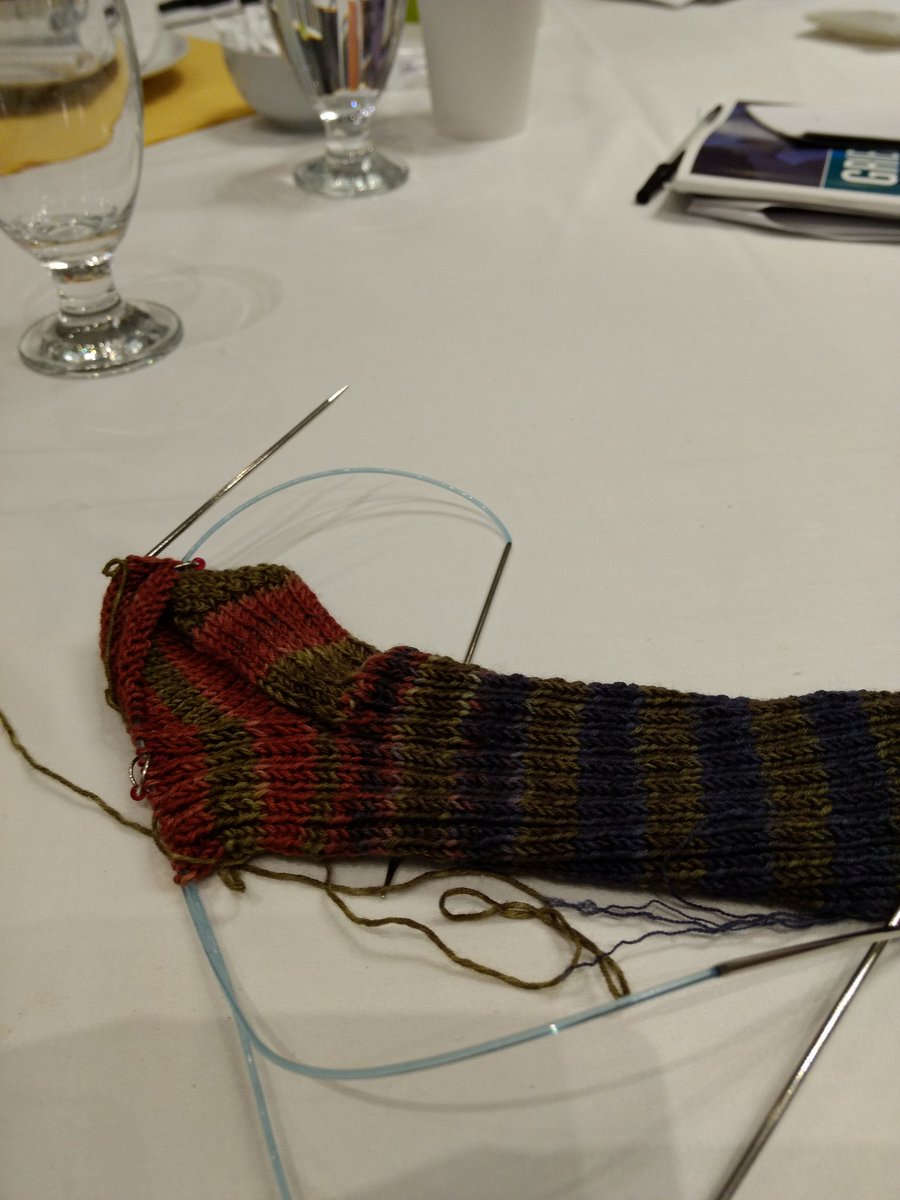 swethered's tweet photo. No time to work on my #knitoneplantone sock at @bctf #FLI. So much information to learn. https://t.co/kf273Kyop9