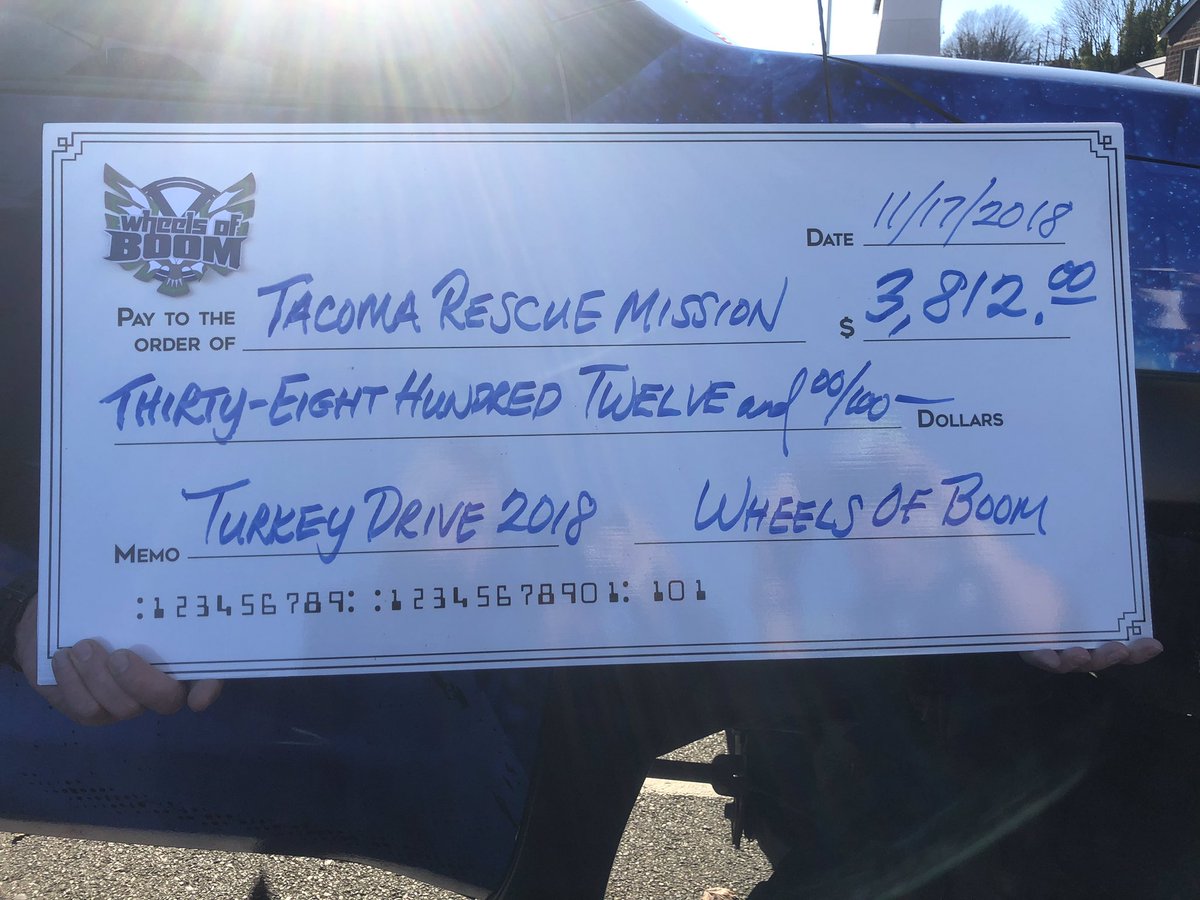 wheelsofboomcc's tweet image. Well, that’s a WRAP! Grand total for #TurkeyDrive2018 for the #TacomaRescueMission is-

$3,812.00!!!

We want to thank everyone for their support, your donations, all of it is so greatly appreciated! WE ARE ALL making a difference! #itswhatwedo