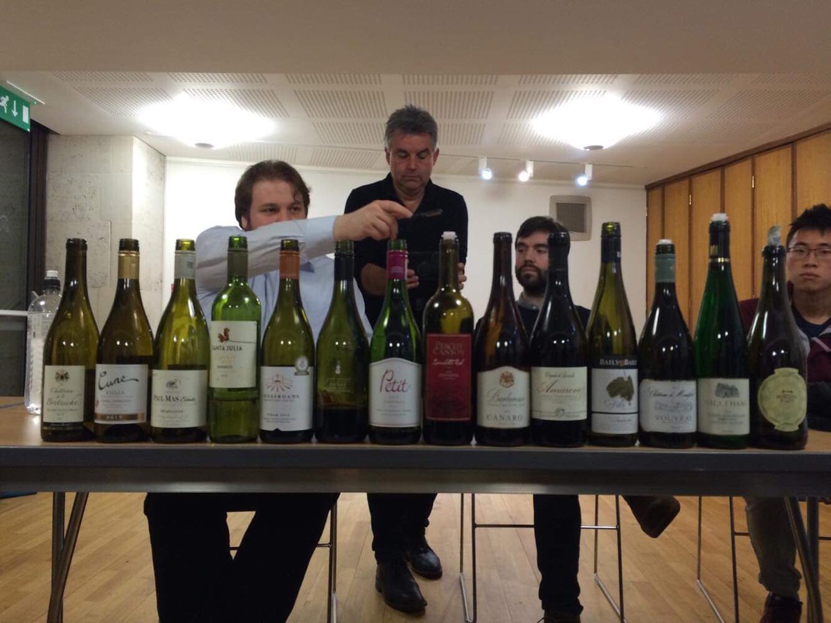 DQPWines's tweet photo. And 3/3, my @OUblindtasting masterclass on structure of wine today: 20 people, 14 wines, 3.5h. A tough set of wines, but they managed very well, half never having been to a tasting before! Love to enlighten young minds! Some nice sweets to finish as well :)  -D https://t.co/iOvfeS748i