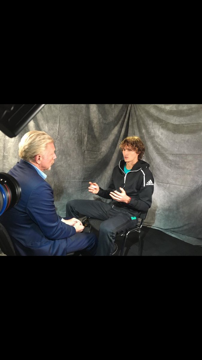 TheBorisBecker's tweet image. Speaking to #Zverev after his win! ⁦@ATPWorldTour⁩ ⁦@bbctennis⁩ #London