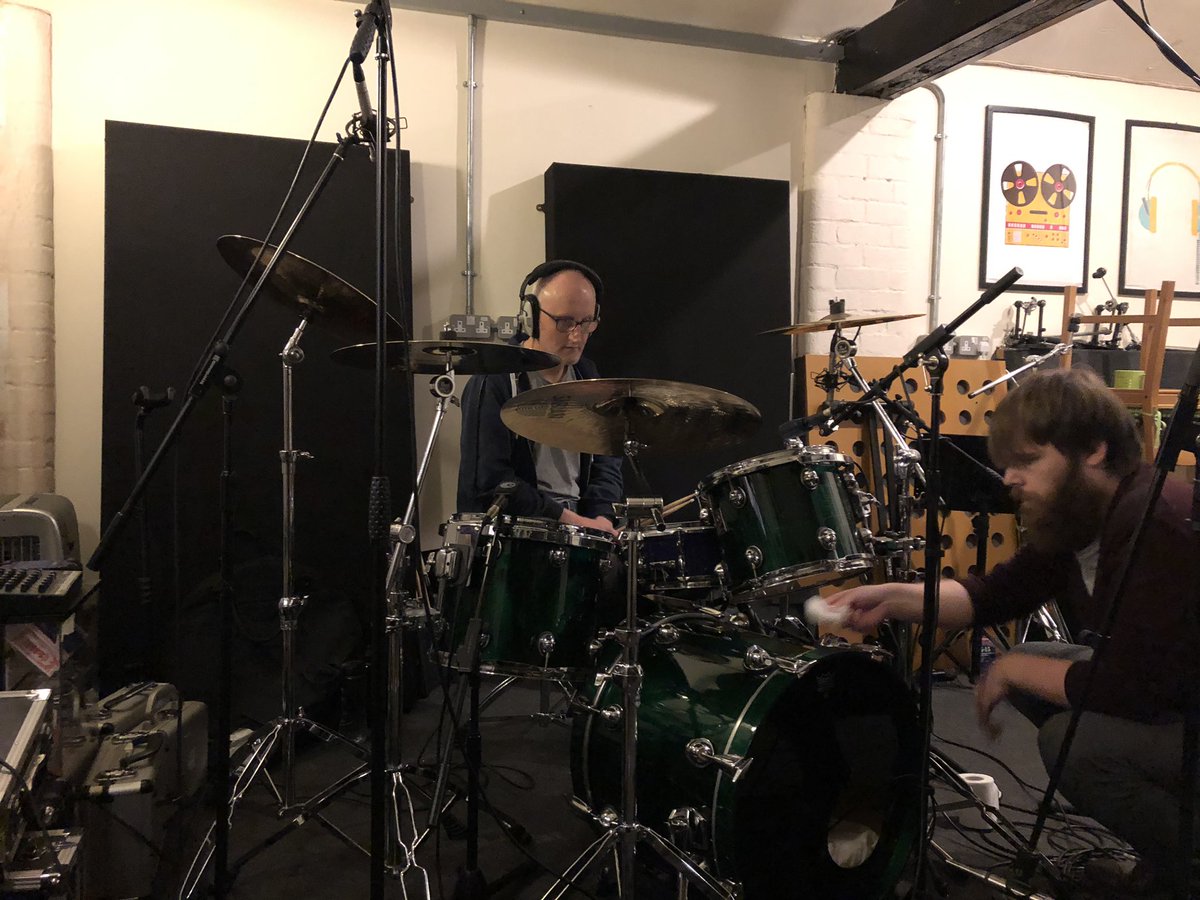 5HillsOut's tweet photo. So pleased with day 1 at @snugrecordingco Rob &amp; Rich were amazing, helped Dave &amp; Chris nail the drums and bass. Just guitars, mandolin, accordion, sax and vocals to do!!!! https://t.co/eP9Ftg1xZW