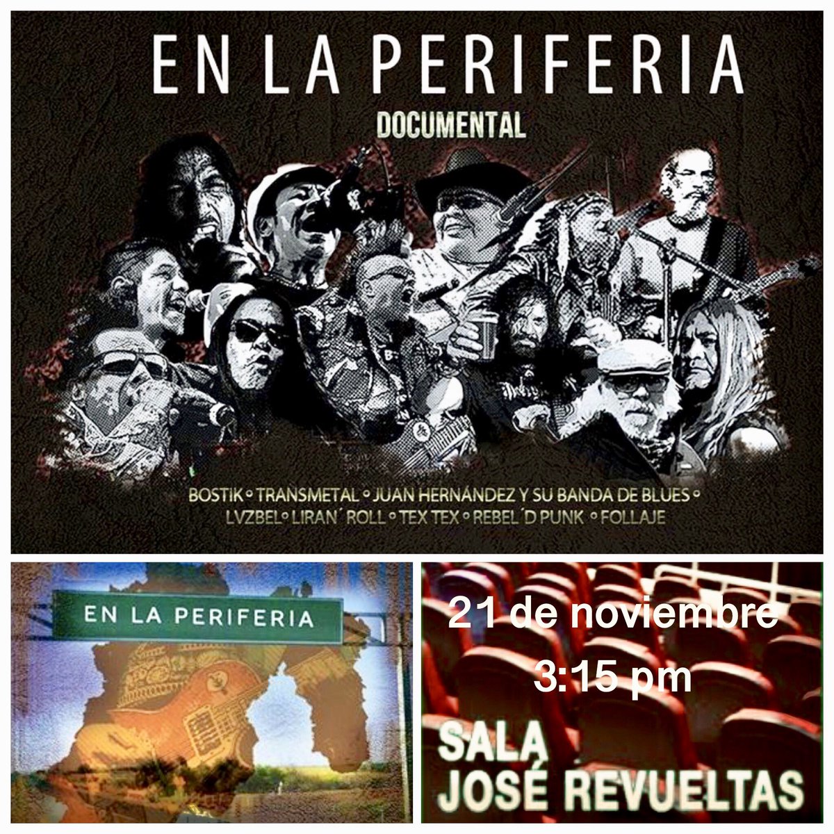 C_CulturaUNAM's tweet photo. El Estado de México es una entidad rockera🎸. Esto es patente en el documental En la Periferia🎥, de Alberto Pantoja. Bandas como Bostic, Tex Tex, Luzbel y Transmetal, te harán sentir las emociones que miles de chavos experimentan cada semana🤟🏼Reserva🎫🔜 https://t.co/EVVKdAwE5t https://t.co/Pcx2WsZJpT