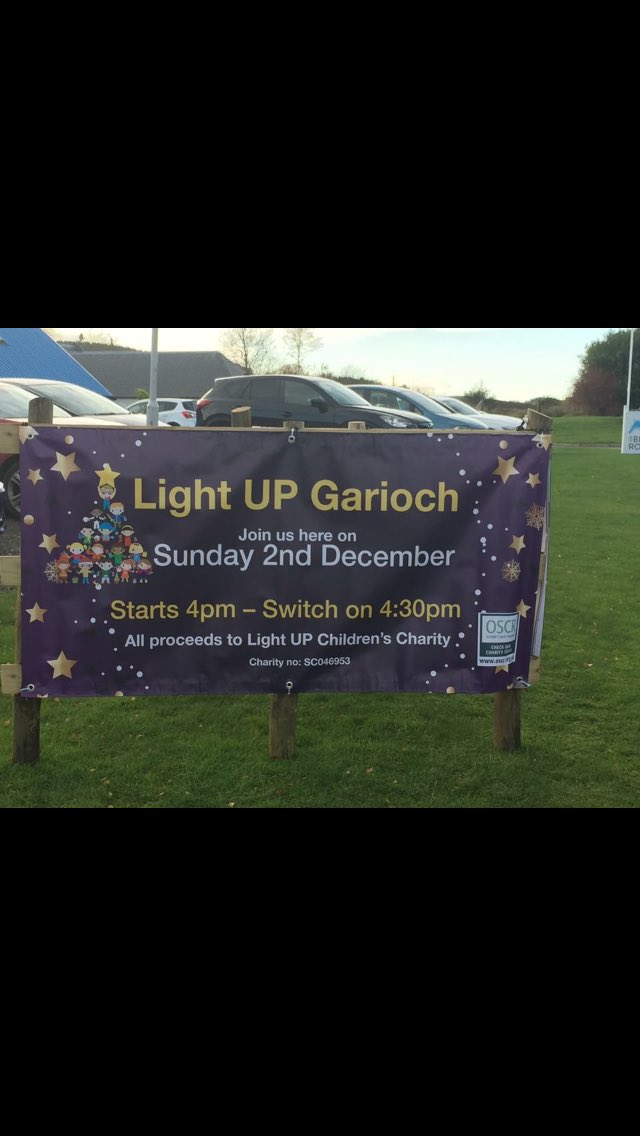 Signs up! Must be happening!! Can’t wait for an evening of christmas carols, christmas tree switch on, christmassy lights and hot chocolate! All money raised will go towards bettering local children’s lives! #LightUpGarioch2018 #BrighteningChildrensLives #LightUpChildrensCharity