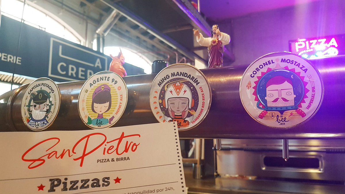 beebeermadrid's tweet photo. The perfect match? #SanPietro's Pizza &amp; BeeBeer's Craft Beer! That tap knows what's good!
#CoronelMostaza #Agente99 #MingMandarín #CapitánPistacho

//

¿La combinación perfecta? ¡@SanPietro_Pizza y Cerveza Artesanal #BeeBeer! Ese grifo si que sabe 😉 #CraftBeerMadrid #TripAdvisor https://t.co/cNYa6ahfjg