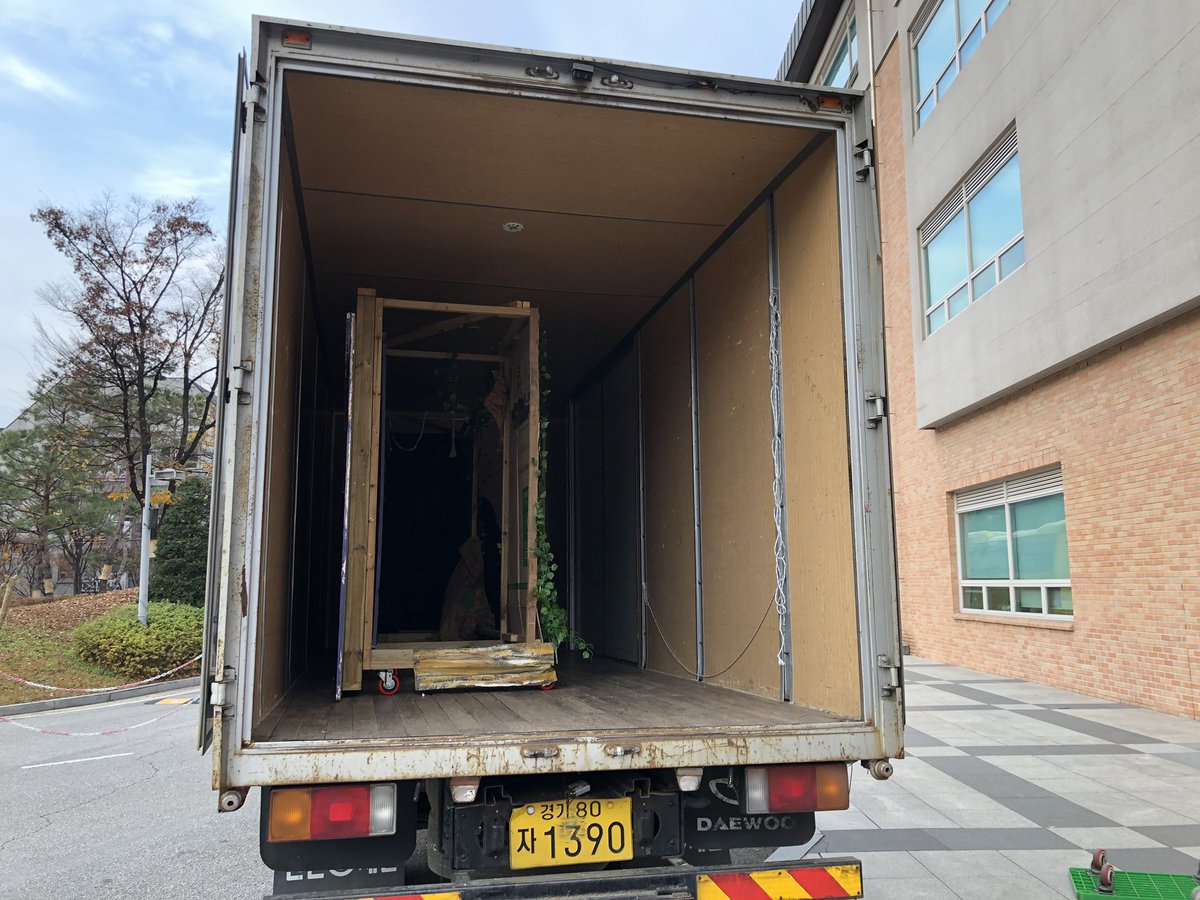 bekah_schneider's tweet photo. 7am on a Sunday after a massive event the day before. These men are heroes helping us move the entire Shrek set for Shrek @TCIS_Daejeon. #KnightRoK #KnightsRoKShrek https://t.co/CxmItcz4or