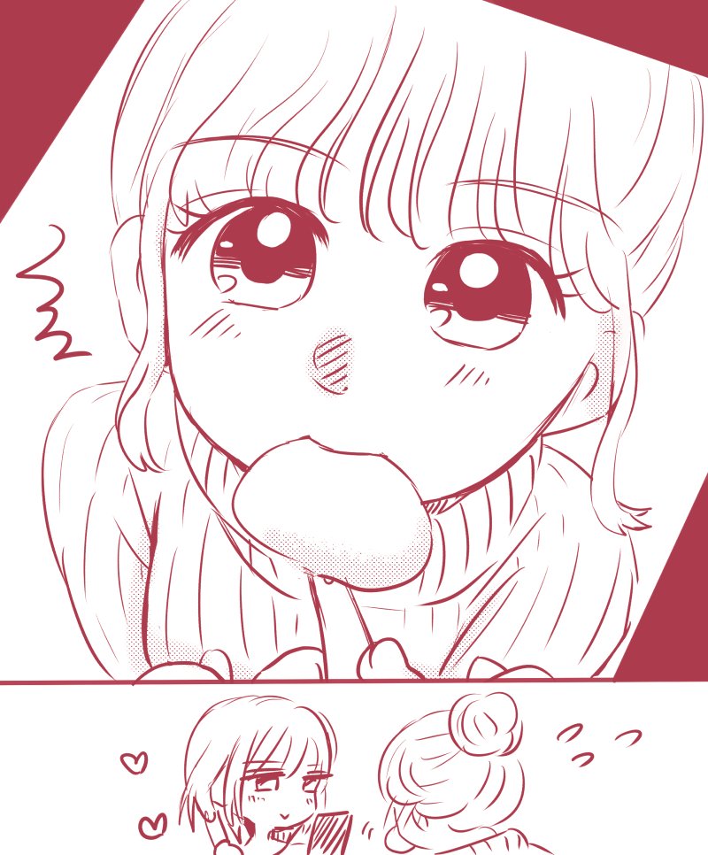 「はい、あ～ん❤️」
「あ～ん!…って、何!?今撮ったでしょ!??」
「(かわいい…壁紙にしよ…)」
11月18日は #雪見だいふくの日 ✨
#百合で紹介する毎日の記念日 #創作百合 