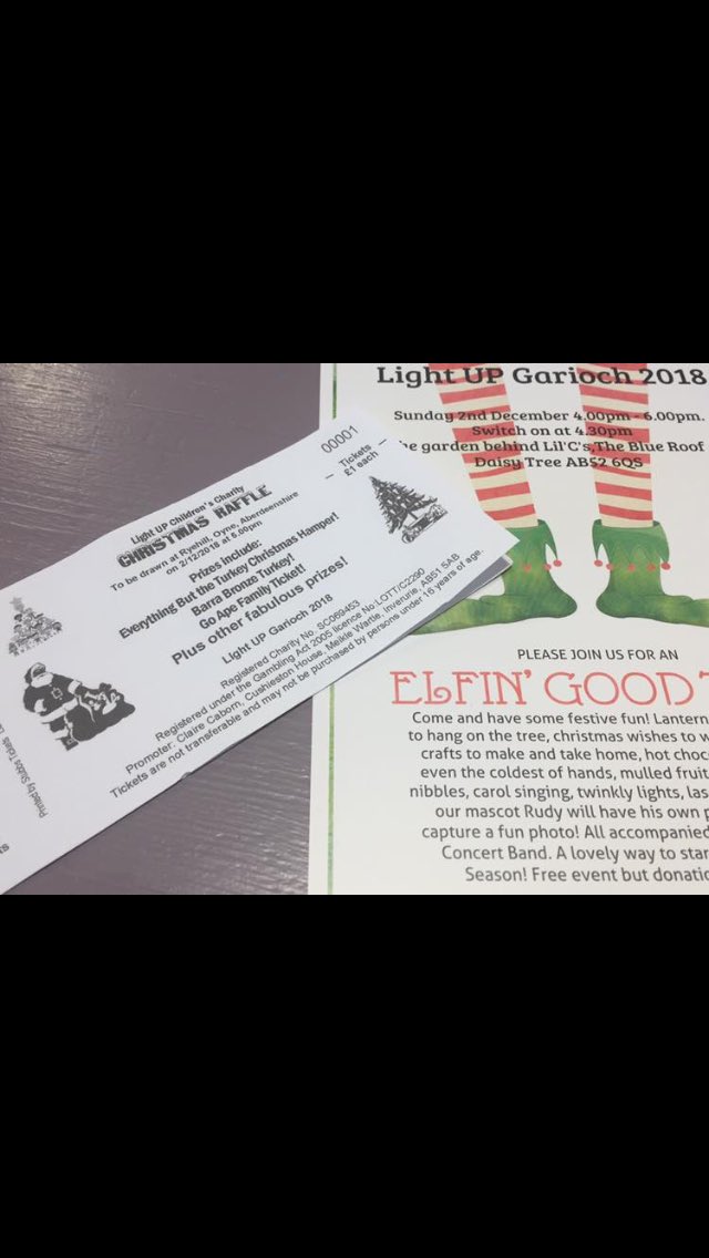 Raffle tickets will be available to buy before @LightUpGarioch2018 or if you want to buy them before they are being sold at Daisy Tree Baby Boutique in Oyne, Inverurie. #LightUpGarioch2018 #LightUPChildrensCharity #BrighteningChildrensLives