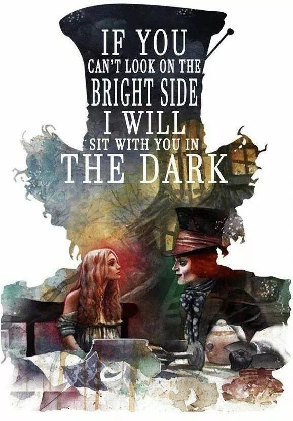 tanyablazewicz's tweet photo. This Alice in Wonderland quote is an amazing example of what I hear many people with a mental illness asking for. When you see your loved one in so much pain, it's natural to want to remove it. But often what we want is for you to just sit with us. #mentalhealthmatters https://t.co/eInN8RGZY3