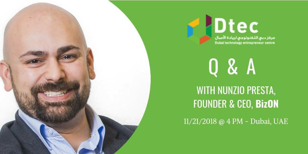 nunziopresta's tweet photo. I'm so excited to be chatting about my journey and the #startup/#entrepreneurship life in Canada with @Dtec_dso in Dubai, UAE on Wednesday, November 21st! Learn more about DTEC here: https://t.co/RsaogPbhgc 👊👊👊 https://t.co/yUNSL9TSRT