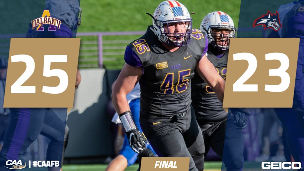 CAAFootball's tweet photo. That was an EPIC finish

The Golden Apple belongs to @UAlbanyFootball 

#CAAFB https://t.co/8MN3kB6j2f